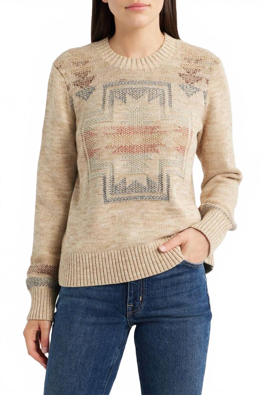 NEW PENDLETON columbia river sweater in ecru mix